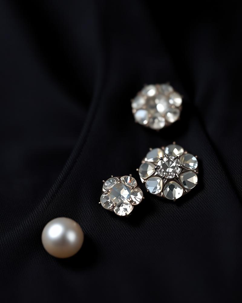 Crystal buttons close-up