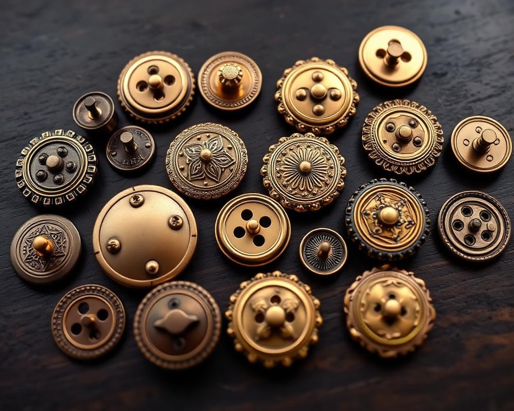 Designer brass buttons