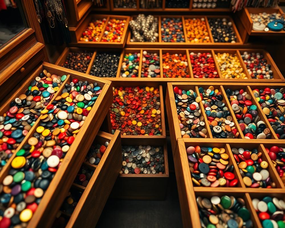 Buttons in store trays